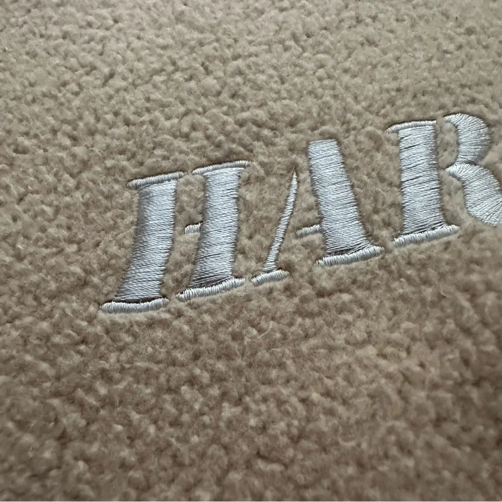 Vintage Harley Davidson Sweatshirt Tan Fleece Crewneck Embroidered Gray Logo L - Picture 5 of 7